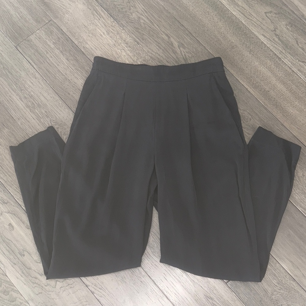 SHEIN Classic Black Women's tapered ankle pleated front dress Pants